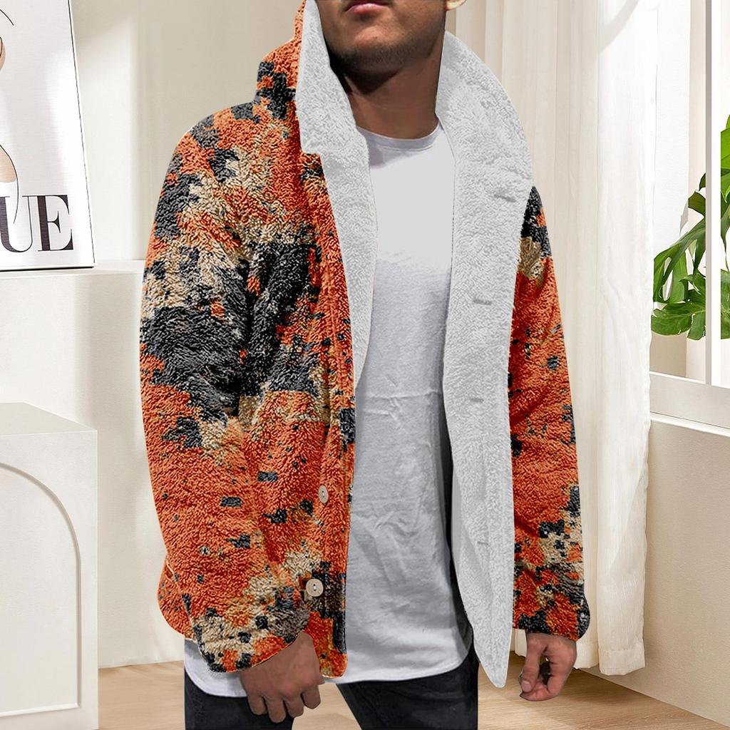 Men'S Winter Zipper Hooded Fleece Sweatshirt With Patch Pocket Casual Jacket