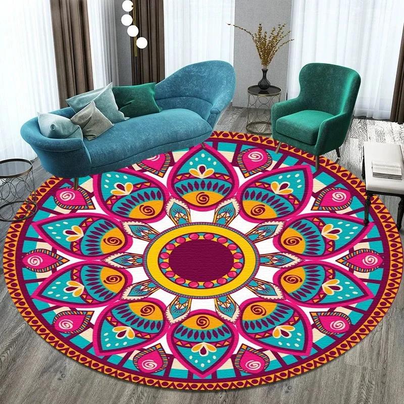 Bitcoin Round Carpet Anti-Slip Circle Area Rug Large for Home Living Room Floor Mat Bedroom Decor Chair Drum Rug Chair Doormat