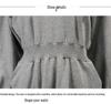 Plus Size Korean-Style Long Sleeve Gray Dress for Spring and Autumn
