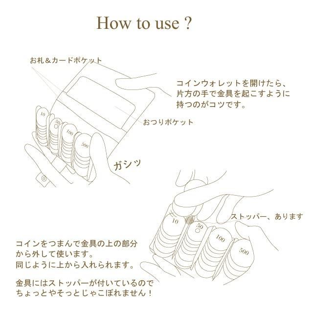 LITSTA Coin Wallet2, Coin Purse with Coin Holder, Pure Black Italian Leather (dollaro)