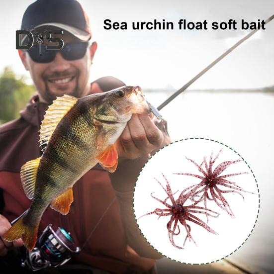 2 Bucăți 6.88CM/1.7G Momeală Moale Arici de Mare cu Fuste de Înot Colorate Atracție Artificială Accesorii Pescuit Bass Walleye Păstrăv Apă Sărată Apă Dulce