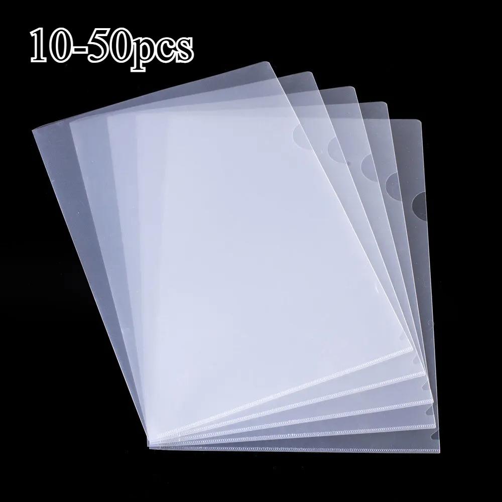 10 To 50 PCS A4 File Folder Desk Organizer Stationery Clear Folder for Documents Office School Supplies
