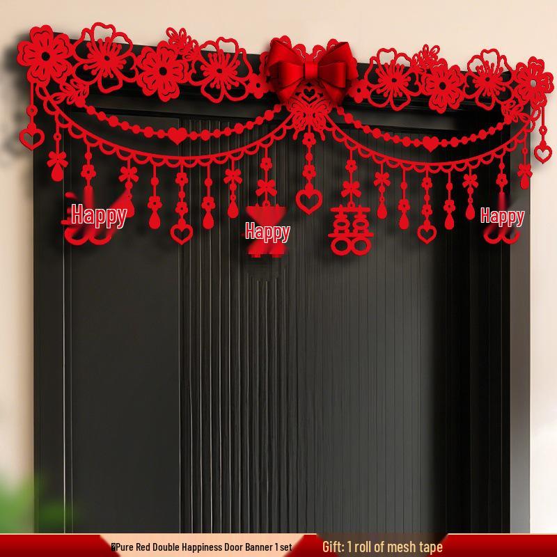 Wedding Room & Door Decoration Set: Xi Character Stickers for Groom & Bride