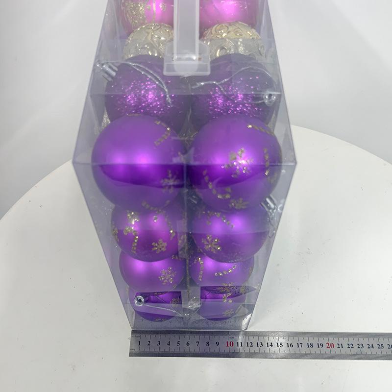 Purple & Gold Christmas Ornament Ball Set - 40pcs, 6CM Electroplated Plastic