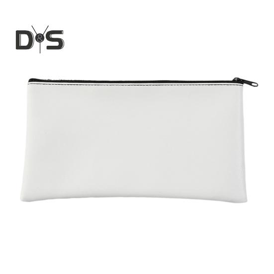 

Пенал из искусственной кожи, застегивающийся на молнию, чехол для денег, ручка, наличные, безопасная банковская сумка для монет, купюр, чеков, счетов, косметики, инструментов белый