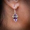 Vintage Amethyst 925 Sterling Silver Earrings