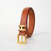 New Retro Alloy H Letter Buckle Belt for Women Ins Trendy Korean Version Simple Versatile Pin Buckle Thin Belt for Women
