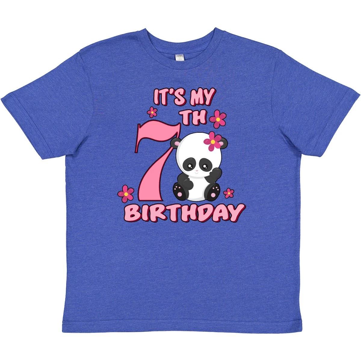 Inktastic It s My Seventh Birthday With Panda Bear Youth T-Shirt Birthdays Girls 130