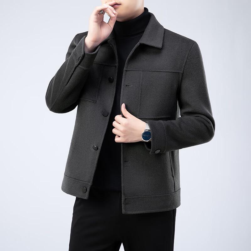Firstview Men's Urban Casual Lapel Double-Faced Wool Coat