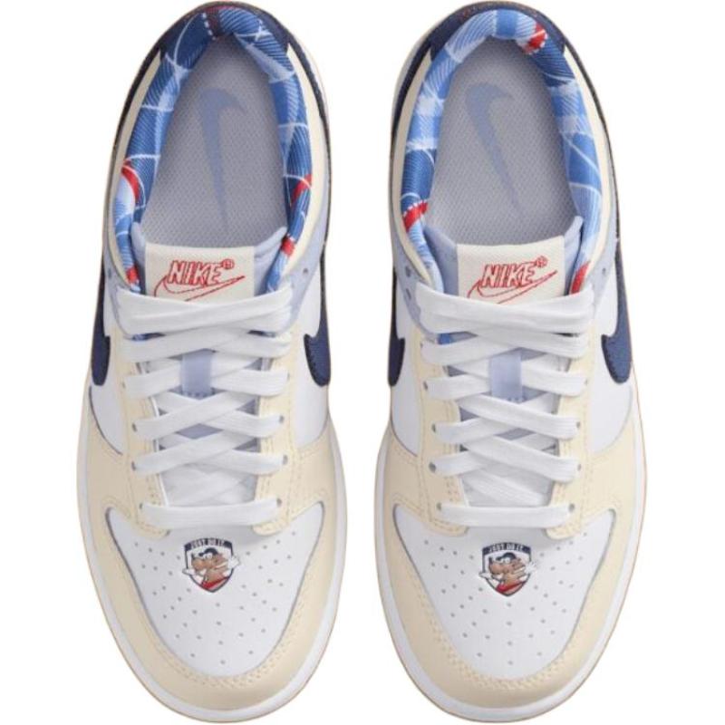 Nike Dunk Abrasion Resistant Low Top Kids' Skateboarding Shoes White Brown Blue Teenagers Sneakers IH7343-141