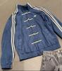 Giacca adidas Originals in Pelle Scamosciata M Blu Navy Anno Serpente Edizione Limitata 3 Strisce