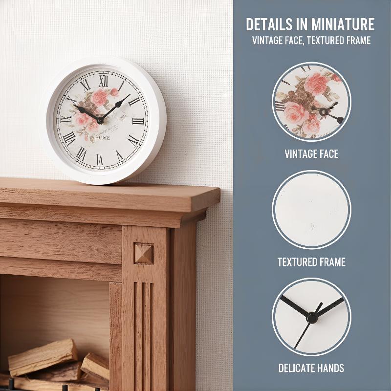 [J] 7Pcs Doll House Miniaturas Home Decor 1:12 Dollhouse Mini Wall Clock Model Food And Play Ornament Toy DIY Accessories