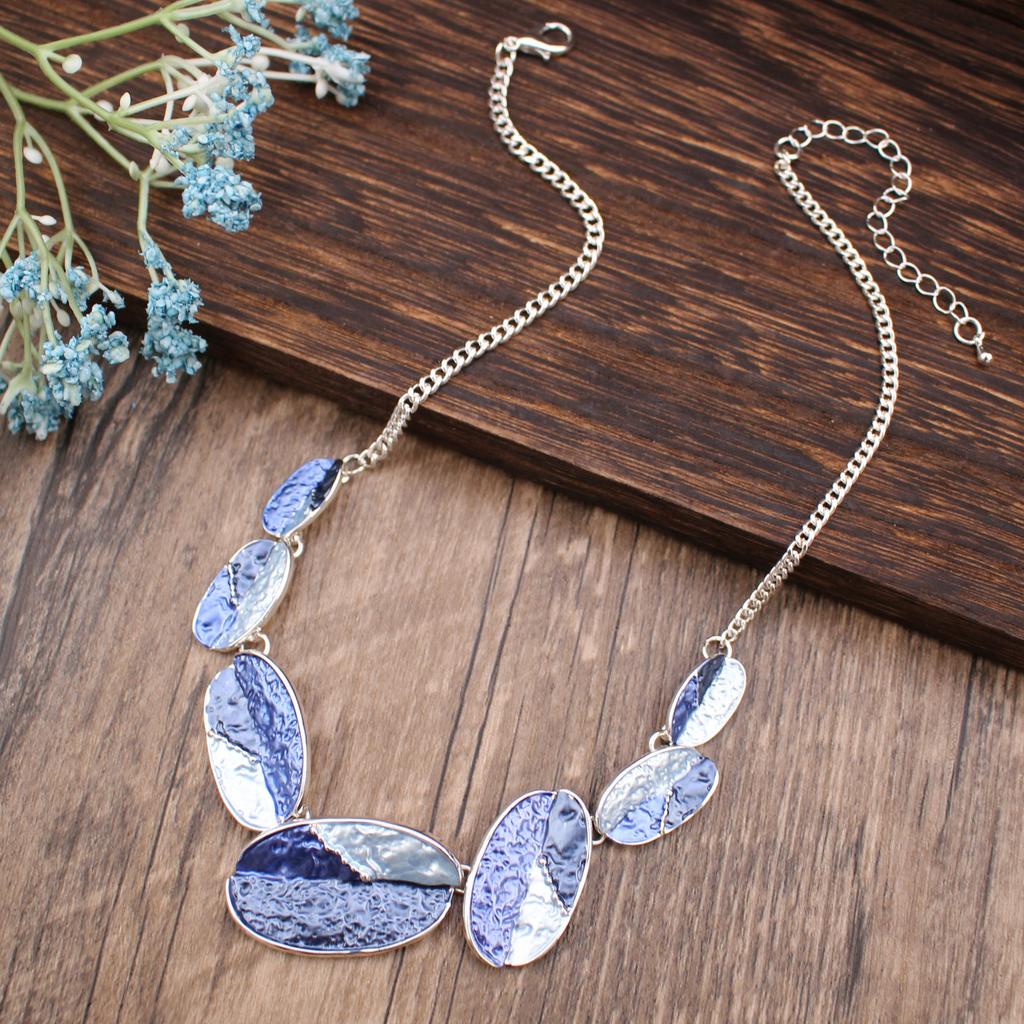 Enamel geometric starfish necklace, women's simple high-end irregular flower necklace