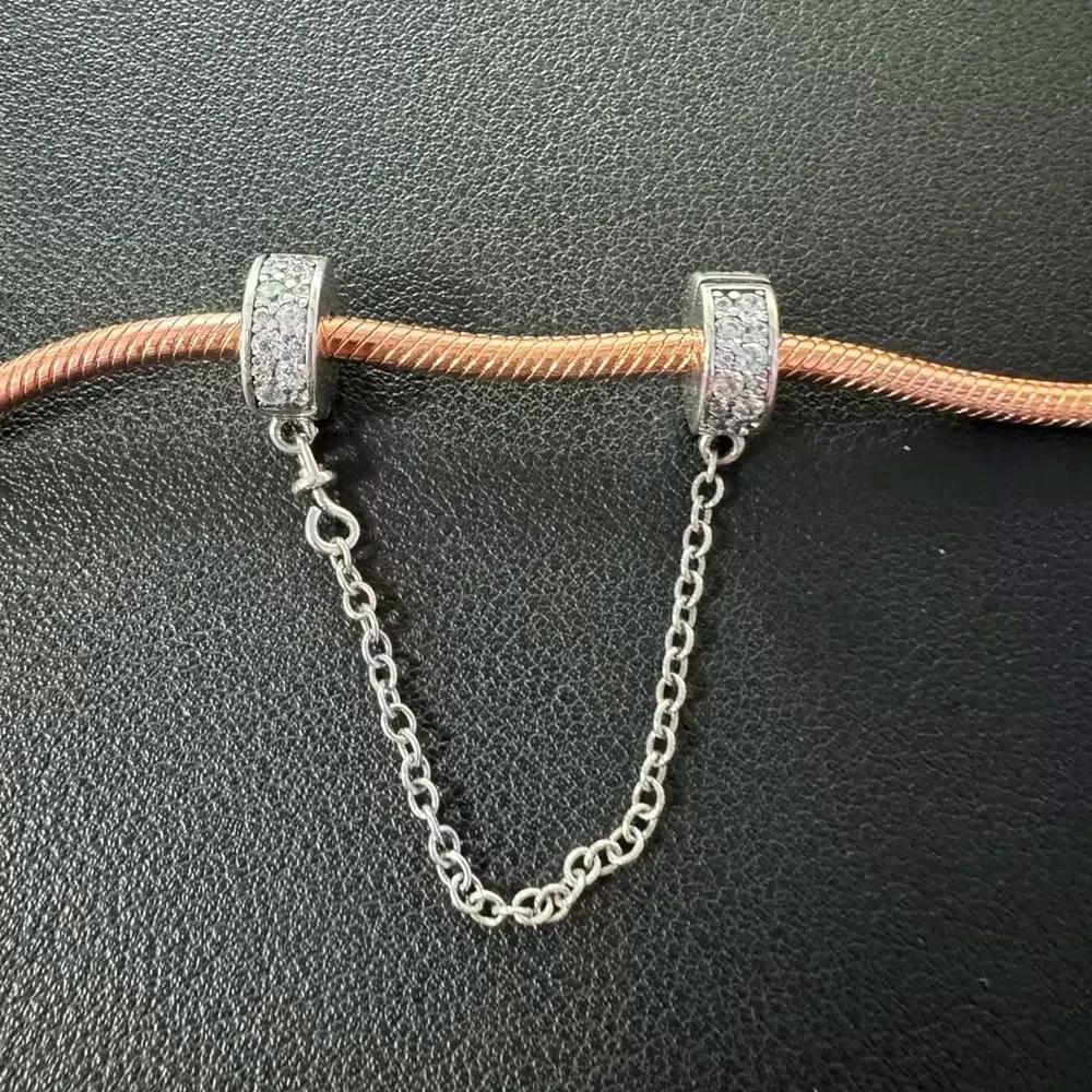 Zircon Safety Chain Fixed Buckle Beaded Copper Colors For Charms Copper Colors Original Bracelet For Jewelry Making