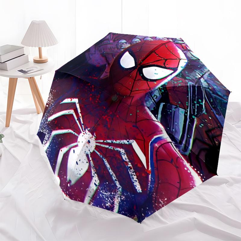 1pc Spider-Man Automatic Folding Umbrella, 8 Ribs for All-Season Use, Portable for Travel & Outdoor Activities 009