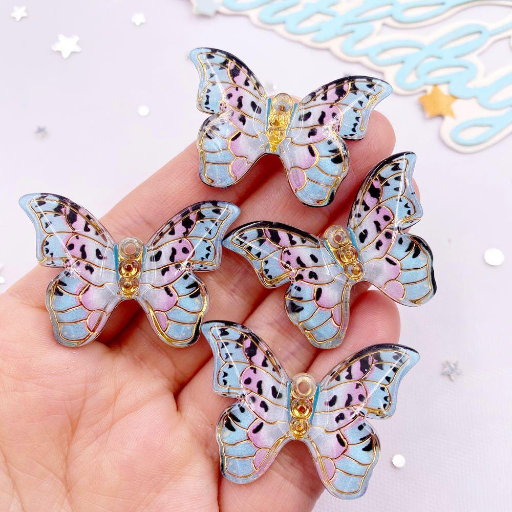 10pcs Shiny Colorful Beautiful Butterfly Figurine Flatback Rhinestone 1 Hole Bead DIY Wedding Decor Scrapbook Jewelry Crafts