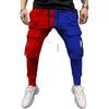 Men's Color Block Multi-Pocket Cargo Pants: Casual, Fitness, Patchwork, Drawstring