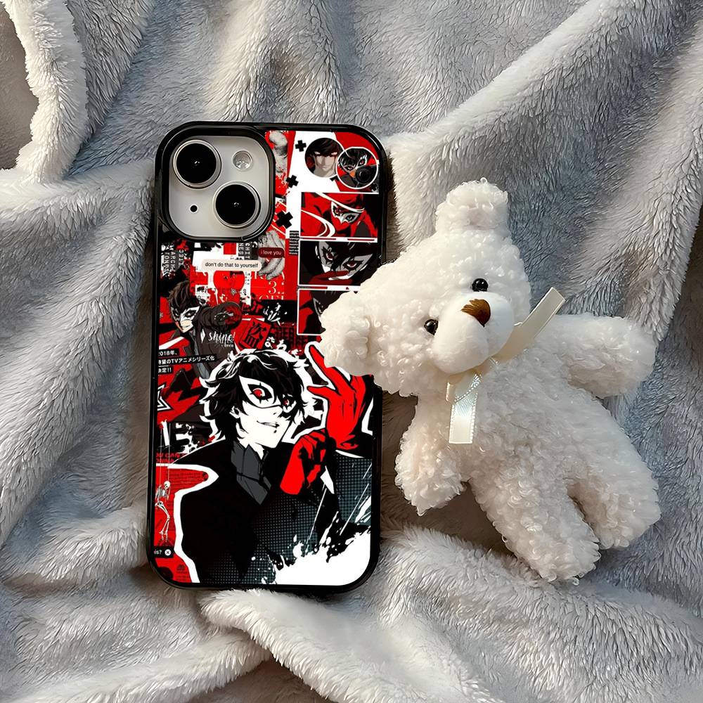 Game P-Persona 5 Cool Black Silicone Hard Plastic Phone Case For Iphone 17 Air 16 15 14 13 12 11 Pro Max PC TPU
