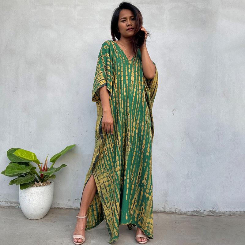 New Smudge Dress Long Skirt Beach Blouse Vacation Long Skirt Bikini Outer Swimsuit Blouse Sunscreen Suit