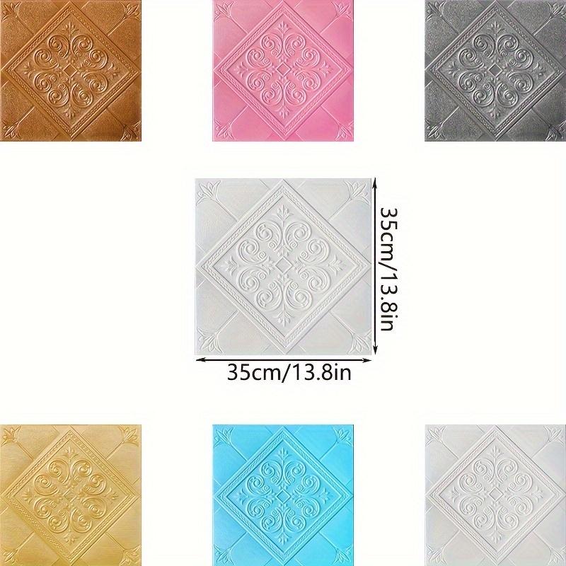 10 st 3D Floral Carving Style med en förtjockning av Självhäftande Antikollisionsdekaler Vattentät och Fuktsäker Lätt att Rengöra och Fri att Klippa