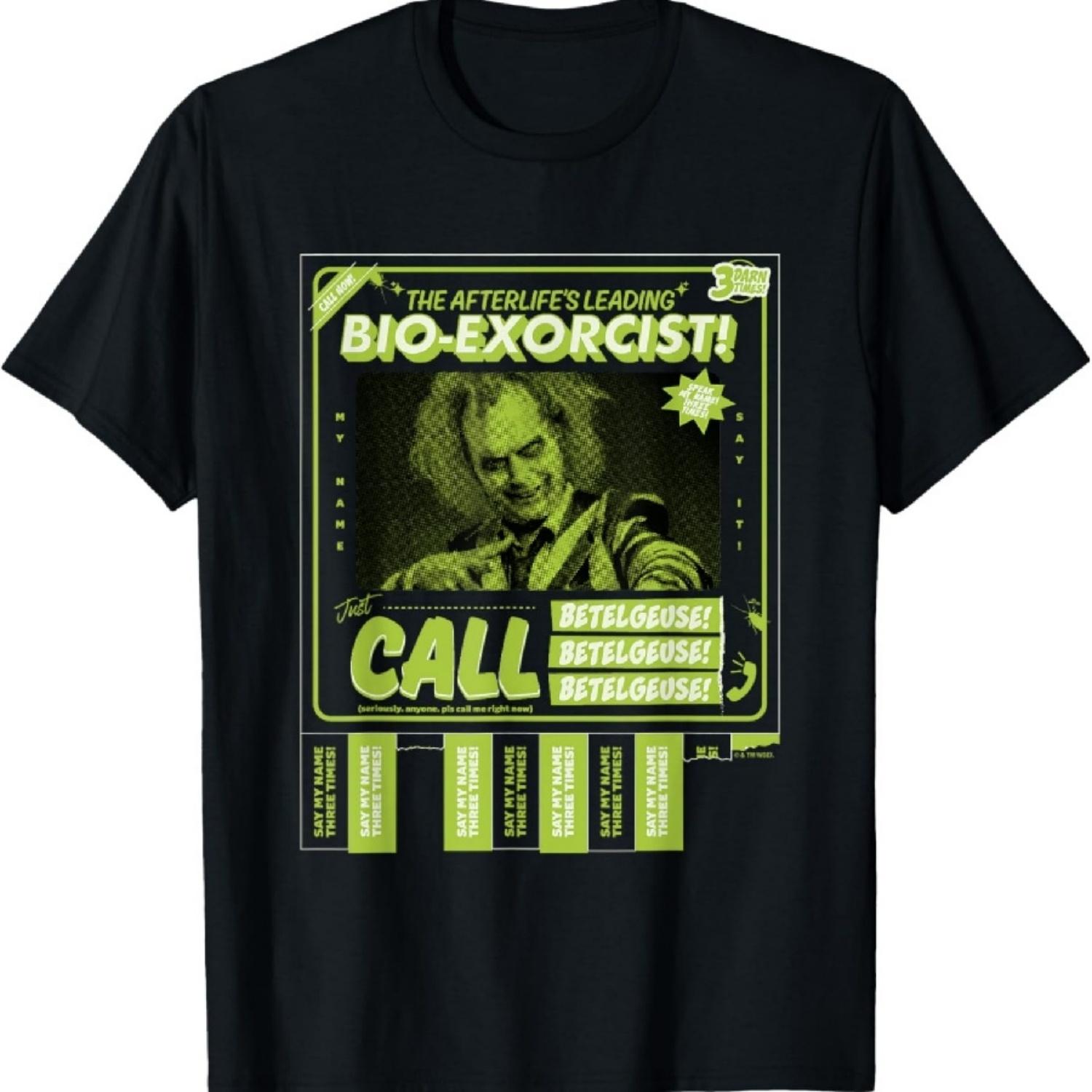 

Beetlejuice Beetlejuice Bio-Exorcist! Betelgeuse Ad Vintage T-Shirt XXXXXL чорний