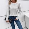 Solid Long Sleeve Lace Casual Pullover Unisex Shirt