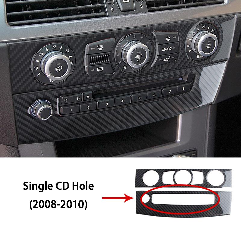 Fibră de carbon pentru interiorul mașinii pentru climatizare centrală CD panou capac ornamente autocolante pentru BMW Seria 5 E60 2004-2010 