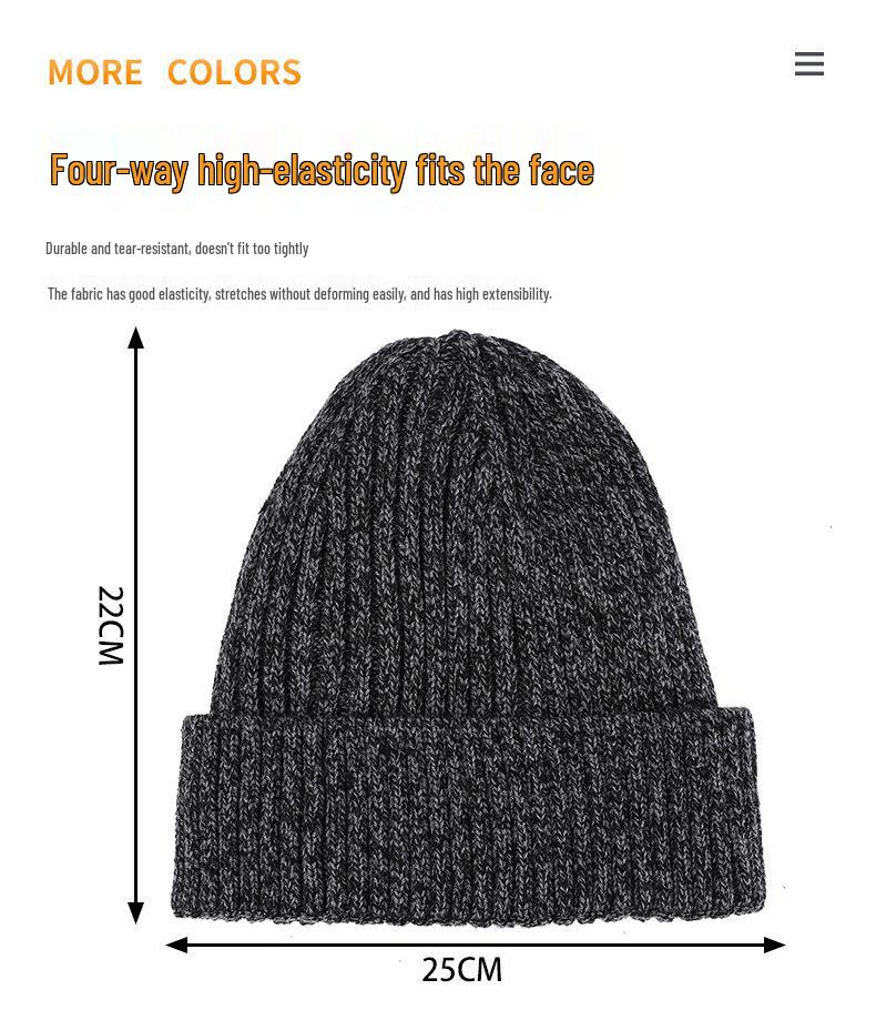 European & American Warm Knit Wool Hat with Fleece Lining, Thickened for Windproof Ear Protection - Ideal for Middle-aged & Elderly In Winter
