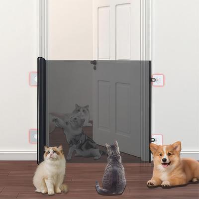 Retractable Mesh Pet Gate No Drill Screen Extendable Child Protection Gate Protective Sliding Screen Barrier Fence for Stairs