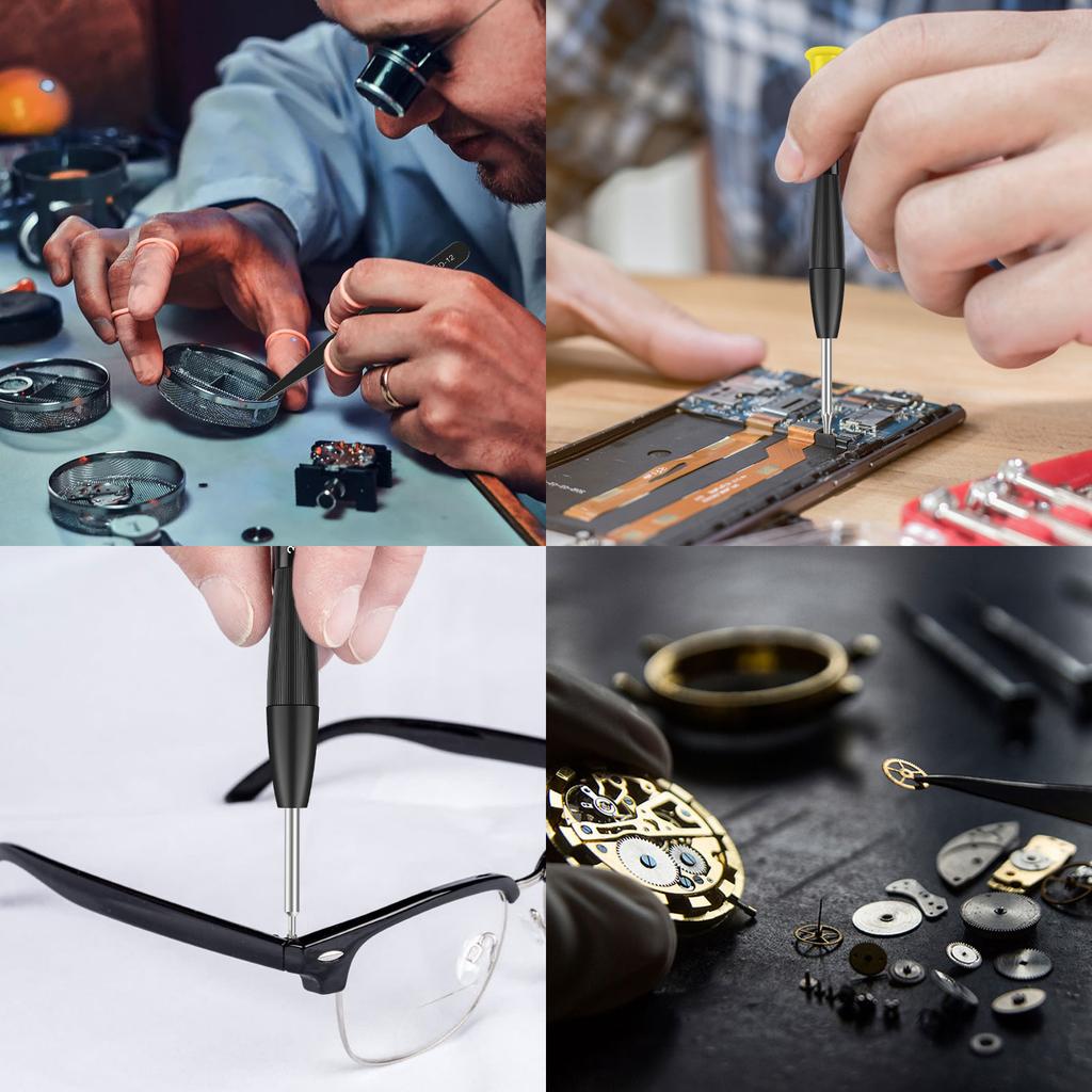 24 Stück Magnetischer Schraubendreher Präzisions-Handheld-Mikro-Torx-Schlitz-Kreuz-Y-Schraubendreher für Uhren, Brillen, Schmuck, Elektronikreparatur