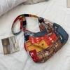 Patchwork National Style Women Shoulder Bags Vintage Ladies Shopping Bag Large Capacity Soft Corduroy Girls Tote Travel Handbags