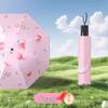 Three-Fold Manual Fruit Umbrella - Black Glue, Sunscreen, Dual Use for Rain/Sun, Anti-Ultraviolet, Cute Design.