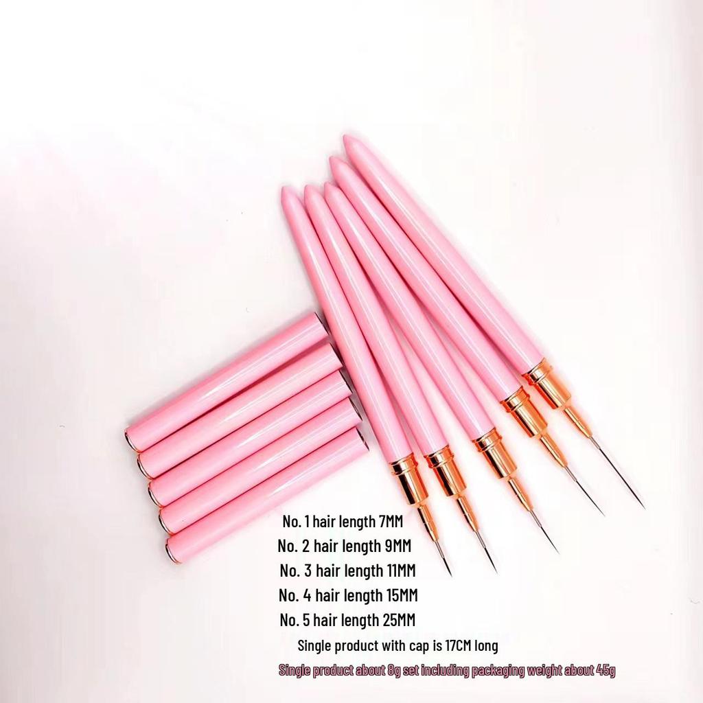 Nail-Art-Pinsel-Set: Feinliniige Zeichen- & Malwerkzeuge mit Kupferhülse