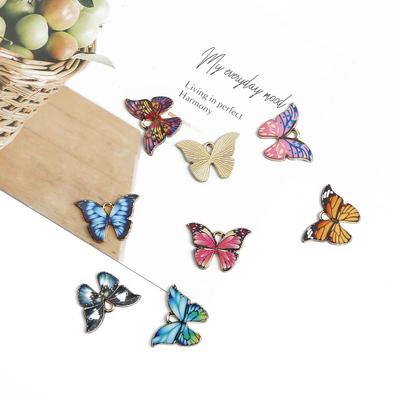 4pcs 21x15mm Butterfly Enamel Metal Charms Pendant for DIY Jewelry Making