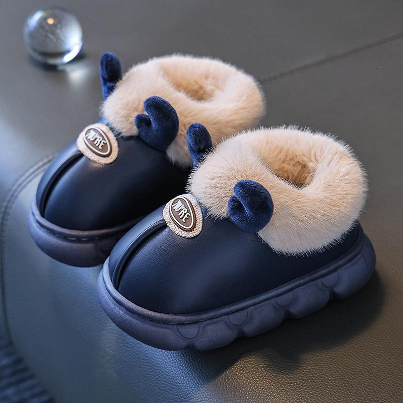 Winter Children's Cotton Shoes, Cartoon Cute for Boys and Girls Aged 1-9, Anti Slip, Warm and Waterproof Cotton Slippers for Indoor Use At Home