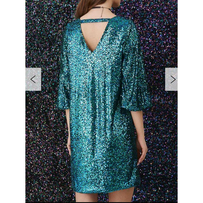 European and American Style Street Personalized Sequined Shiny Loose Annual Party Birthday Party Dress Elegant A- line Dress