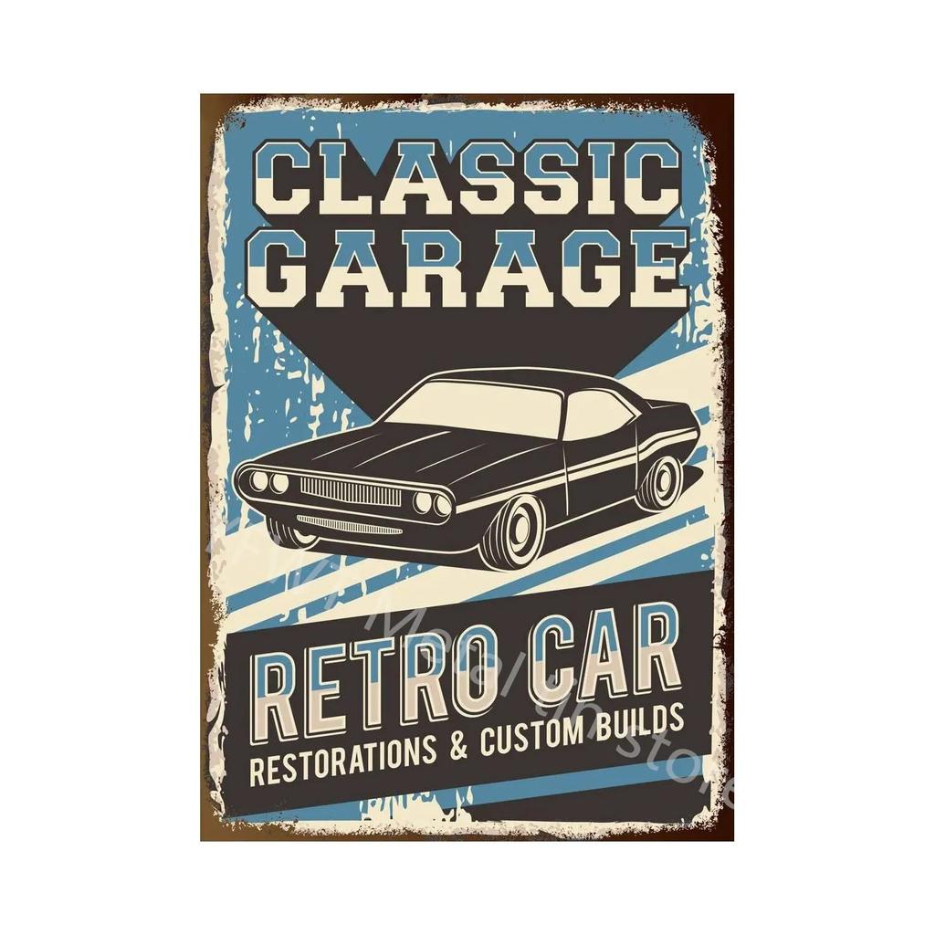 Retro Car Beer Vintage Metal Tin Sign Poster  Perfect for Bar Cafe Kitchen Balcony Decor  Classic Wall Signs for Home Decor