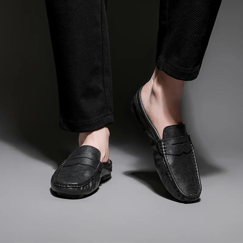 High Quality Men Casual Flat Designer Shoes Casual Leather Fashion Soft Bottom Loafers Slip-on Board Shoes Outdoor Walking Shoes