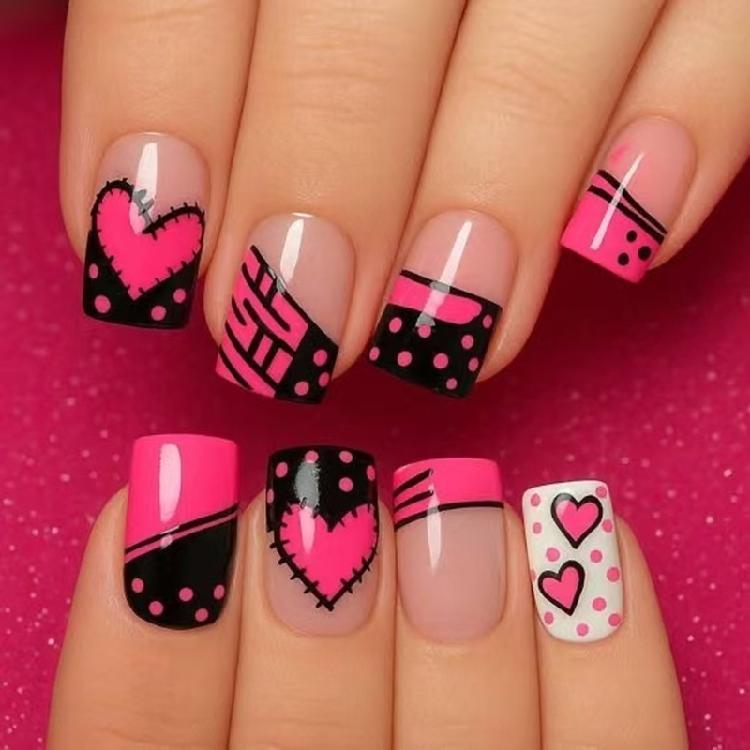 

24PCS Square Press On Nail Offering Comfort And Durability For Valentines Day Everyday Long Term Use 1