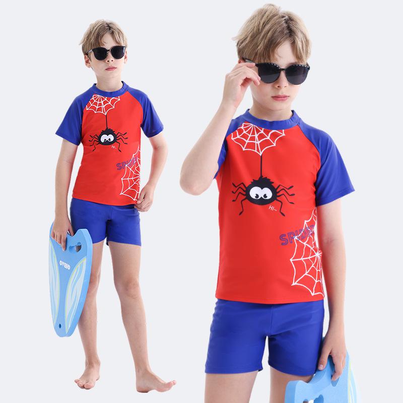 2025 Boys' Swim Training Suit: Quick-Dry, Sun-Protective, Split Design for Kids