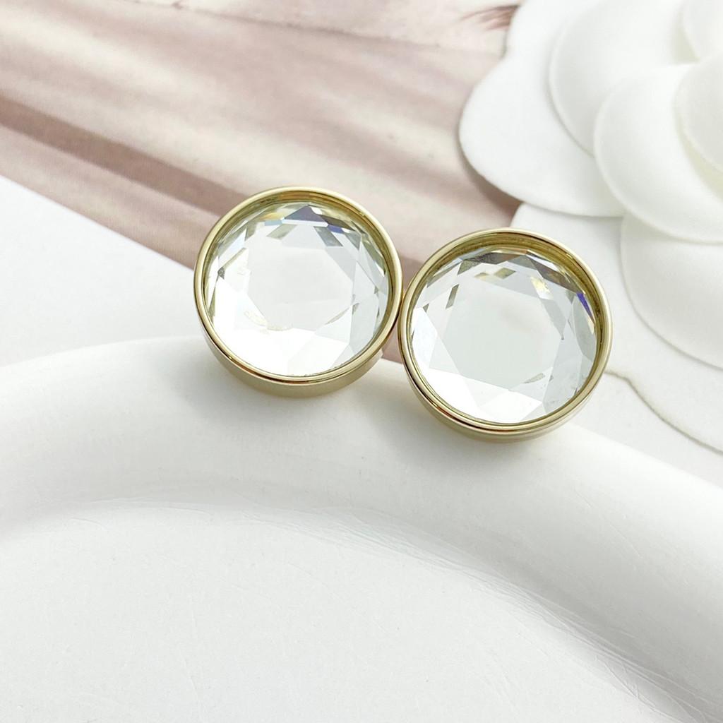 

Крупные круглые серьги цвета светлого золота с бриллиантами, лидер продаж, самая высокая версия на рынке, гипоаллергенные, для подарков, на день рождения, для повседневной носки, для банкетов