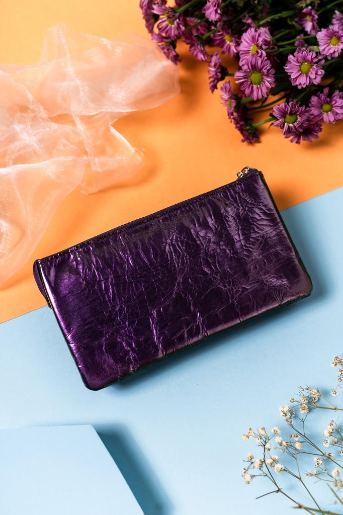 Women's Leather Wallet 76121-MFS-9290 Purple