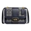 Alie 18 Monogram Print Adjustable Shoulder Strap Jacquard Fabric With Calfskin And Snakeskin Messenger Bag Women Bags Dark-Blue 4616-B4RH3