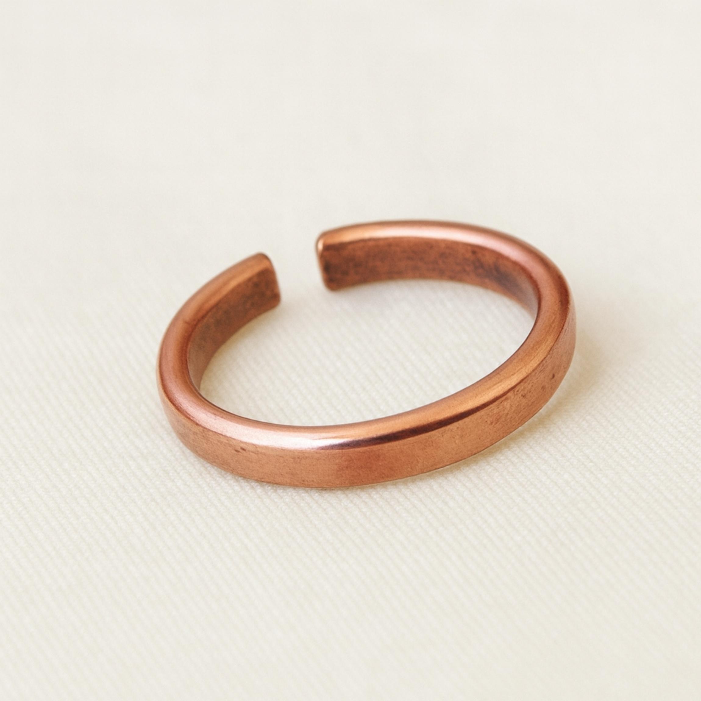 

Кольцо-лента из чистой меди, Простые минималистичные унисекс украшения, Регулируемое кольцо-манжета с открытым концом 12 медный