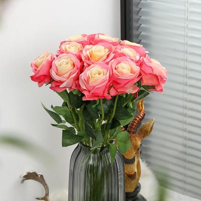 12 Pcs Artificial Silk Rose Flower Fake Flowers for Wedding Bouquet Party Home Decorations