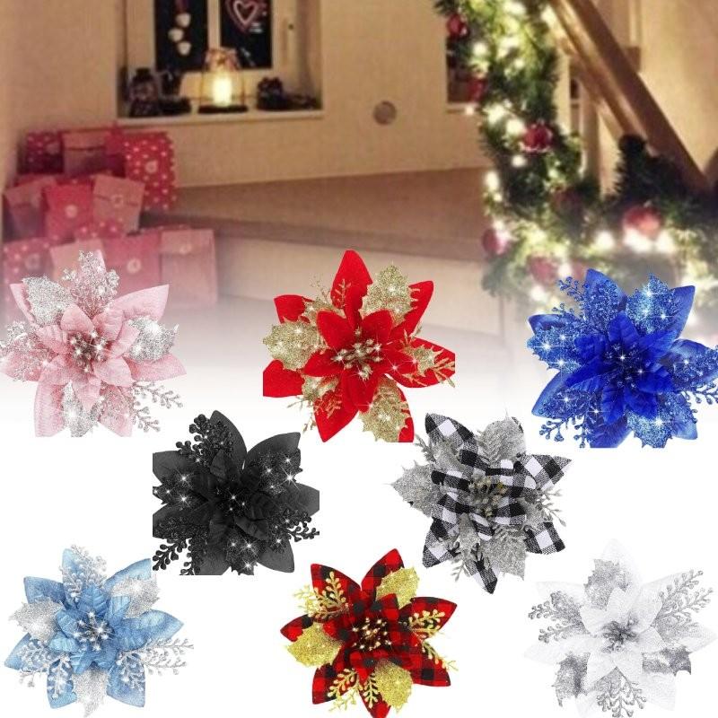 Flower Christmas Tree Garland Xmas Wreath Fireplace Door Decor Room Ornament