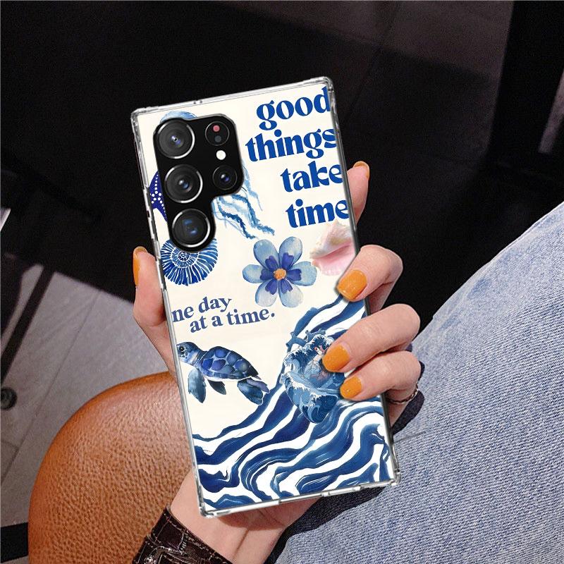 Ocean Starfish Sea Turtle Shark Phnoe Case for Samsung Galaxy S26 S25 Edge S23 S24 Ultra S22 Plus S21 S20 FE Unique Cover Soft C