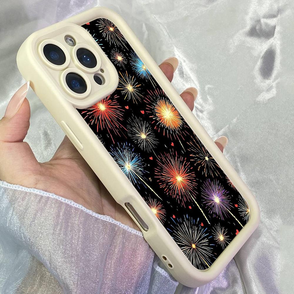 JT248 fireworks cartoon drawing artwork for iPhone 17 16 15 14 13 Pro Max Samsung S26 S25 Ultra A17 A16 A07 A56 A36 A15 Xiaomi 15T Redmi 15c Soft Case