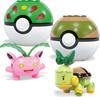 MEGA MEGA Pokemon Building Toy Set Grass Trainer Team 118 деталей 4 подвижных персонажа для детей ростом 2 дюйма
