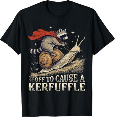 Off To Cause A Kerfuffle Raccoon Funny Meme T-Shirt